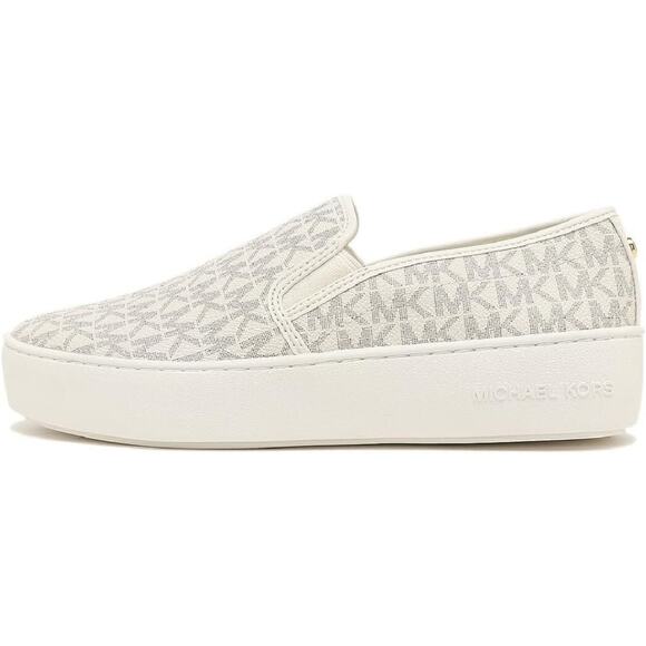 Michael Kors MK Logo Teddi Slip On Platform Sneakers Vanilla Cream 10/11 Nib$175 - Picture 2 of 7